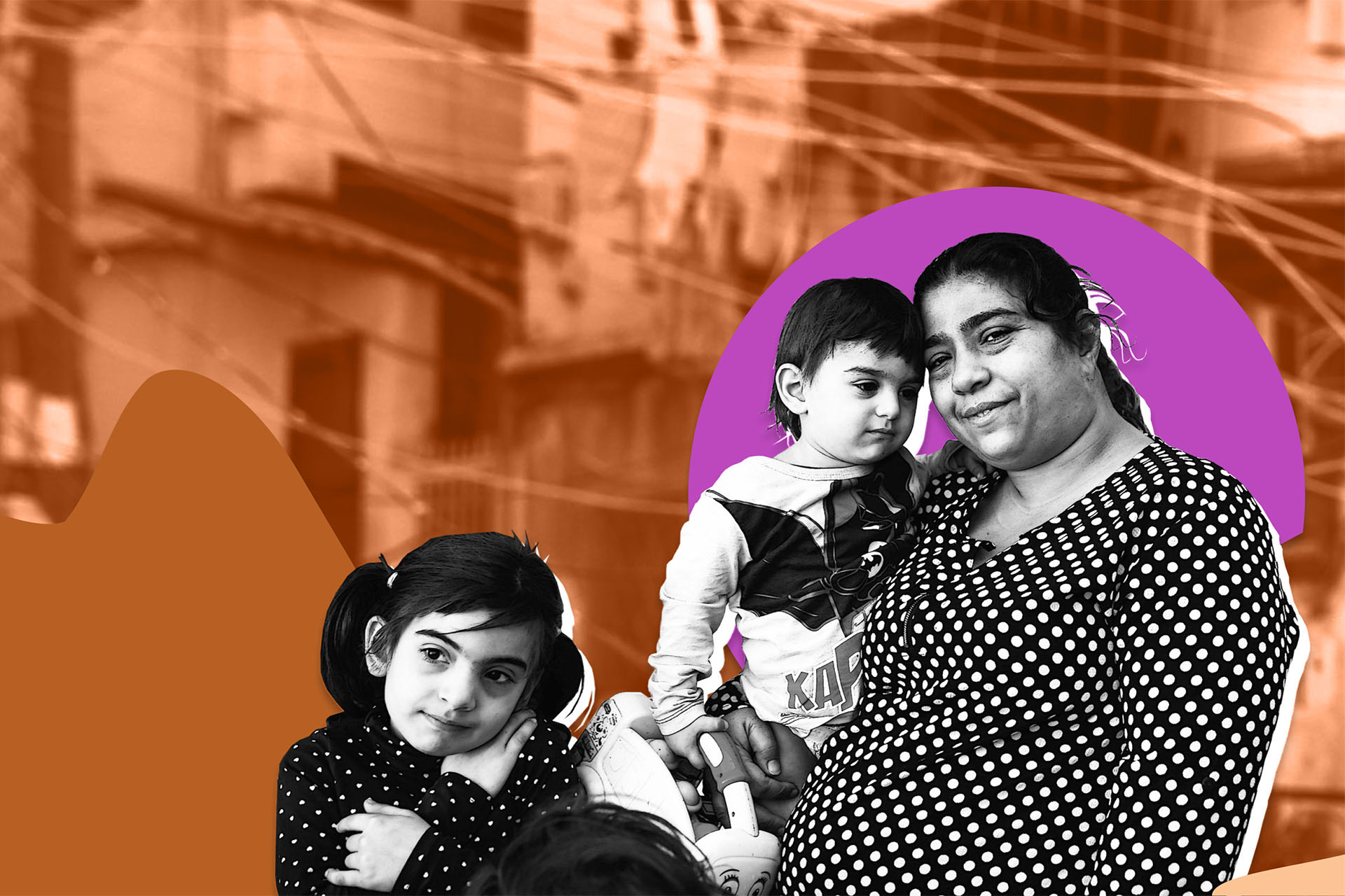 Mother with children