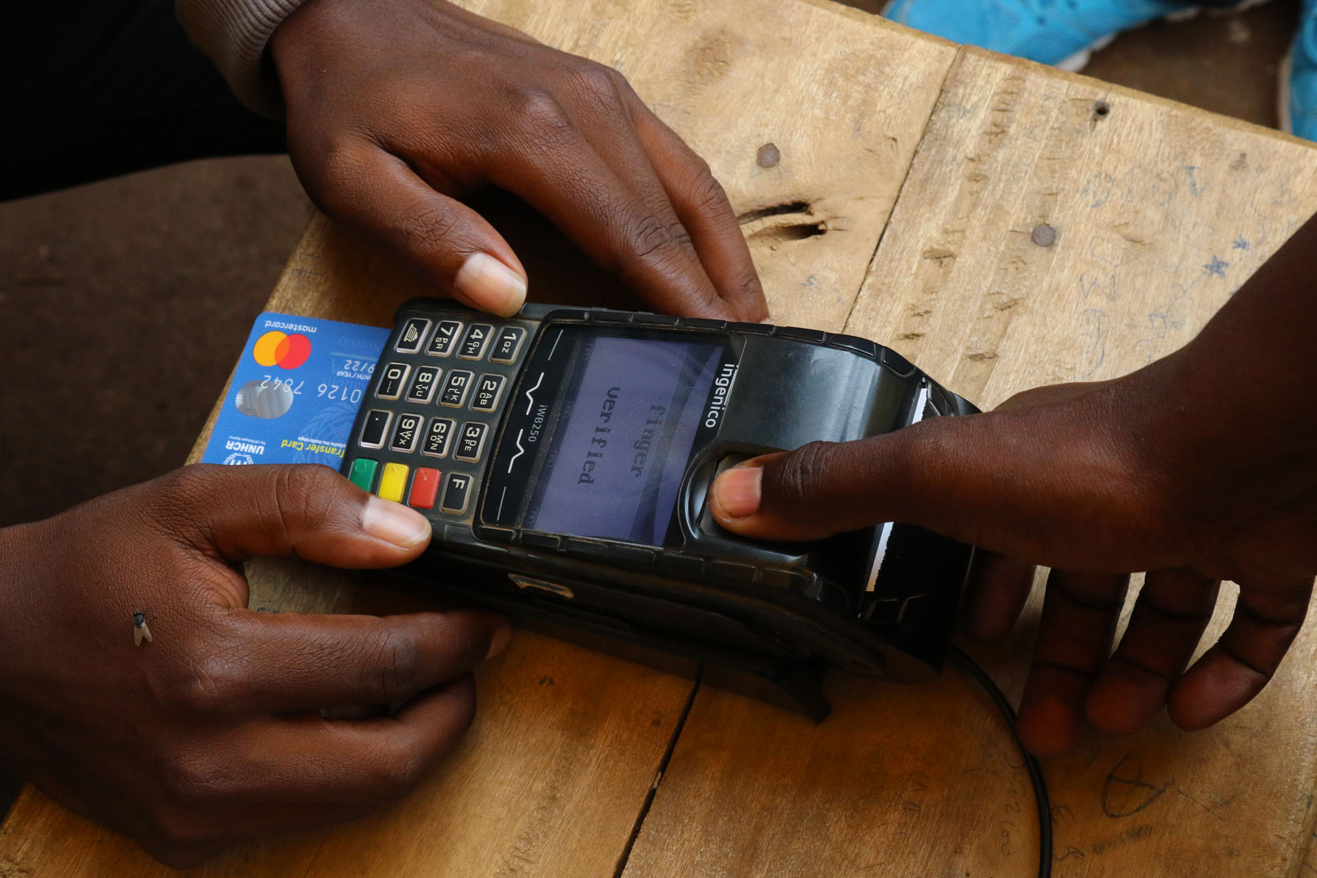 Terminal thumb print verification