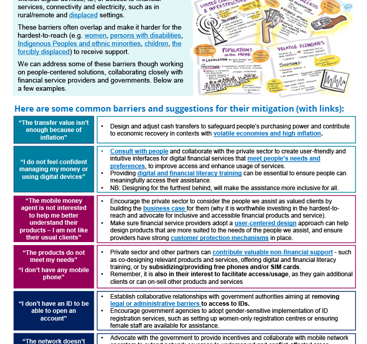 Addressing common barriers to cash assistance