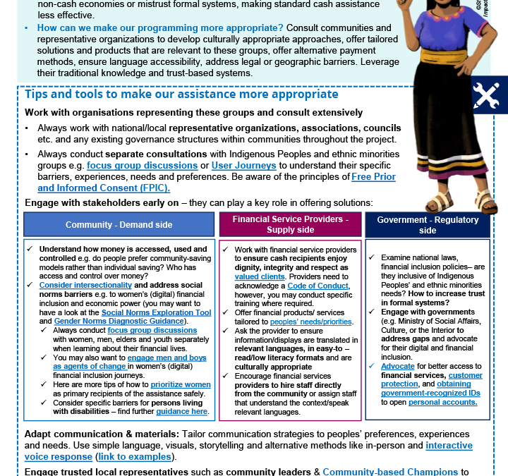 Making cash programmes work for Indigenous Peoples and ethnic minority groups