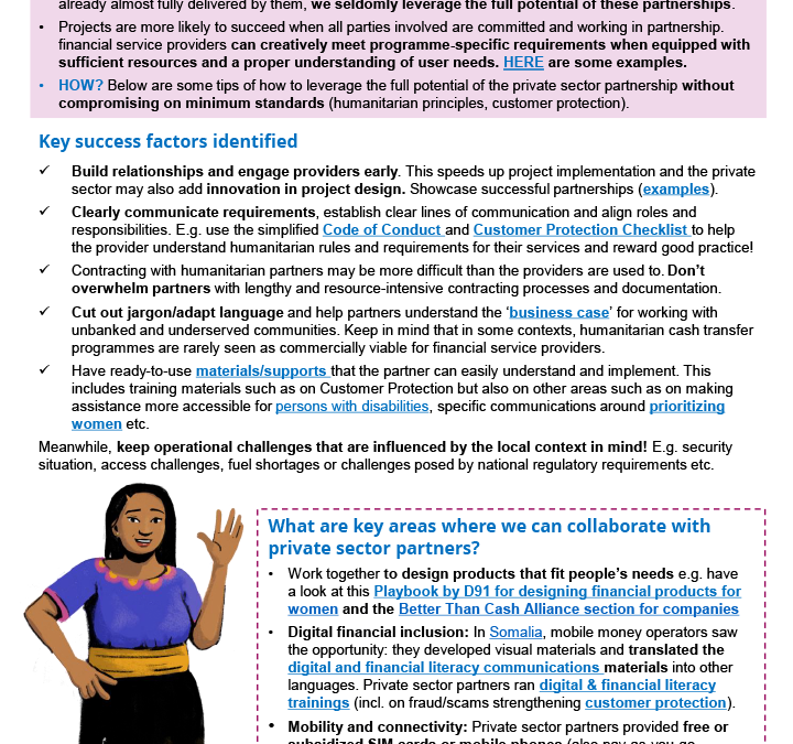 Successful partnerships with the private sector