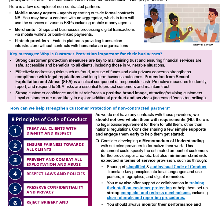 How to ensure non-contracted partners comply with basic customer protection principles?