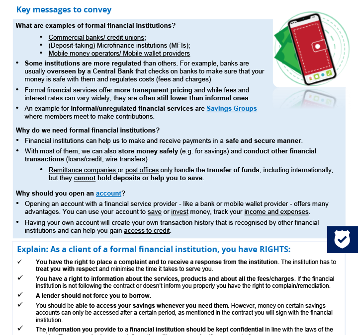 Introduction to formal financial services
