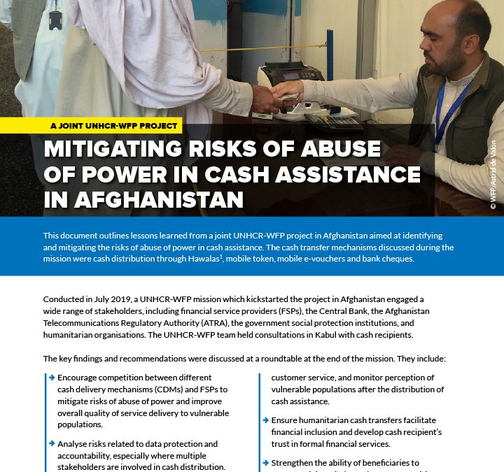 Mitigating risks of abuse of power in cash assistance in Afghanistan