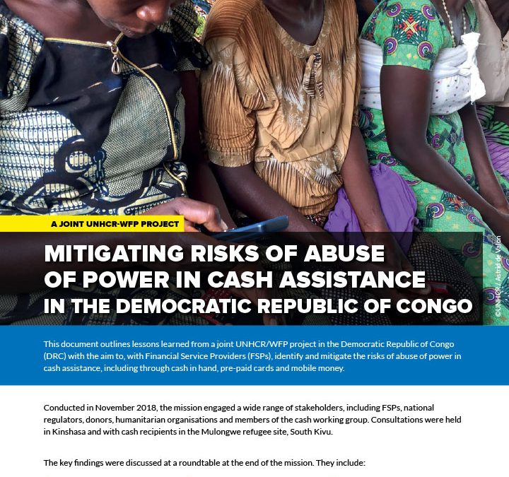 Mitigating risks of abuse of power in cash assistance in the Democratic Republic of Congo
