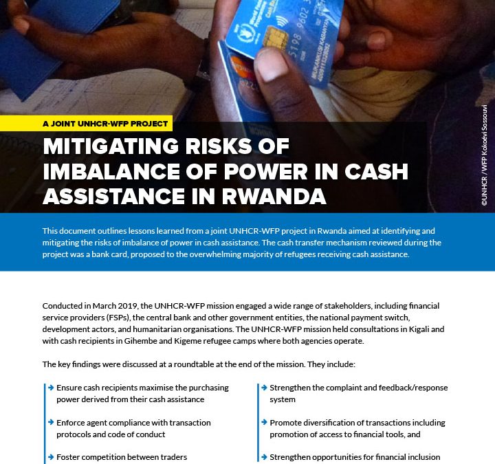 Mitigating risks of imbalance of power in cash assistance in Rwanda